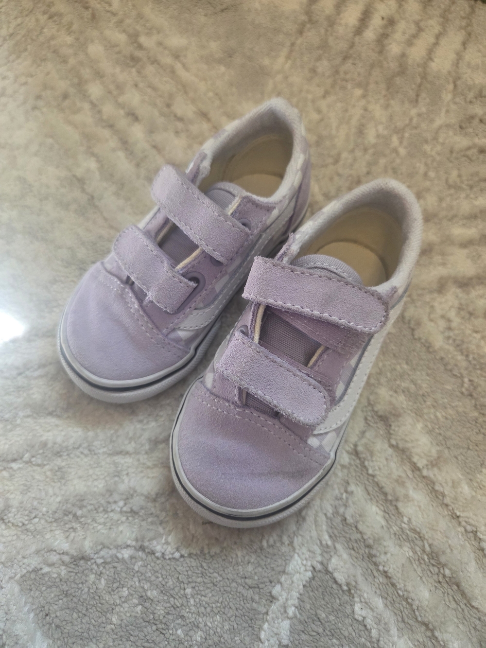 Kids Lilac Velcro Canvas Sneakers